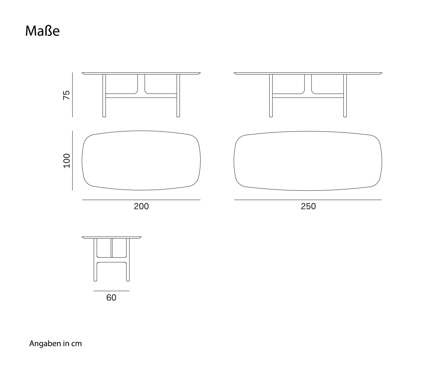 Novamobili Table design Torii Esquisse Dimensions
