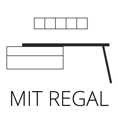 mit offenem Wandregal B 150 cm