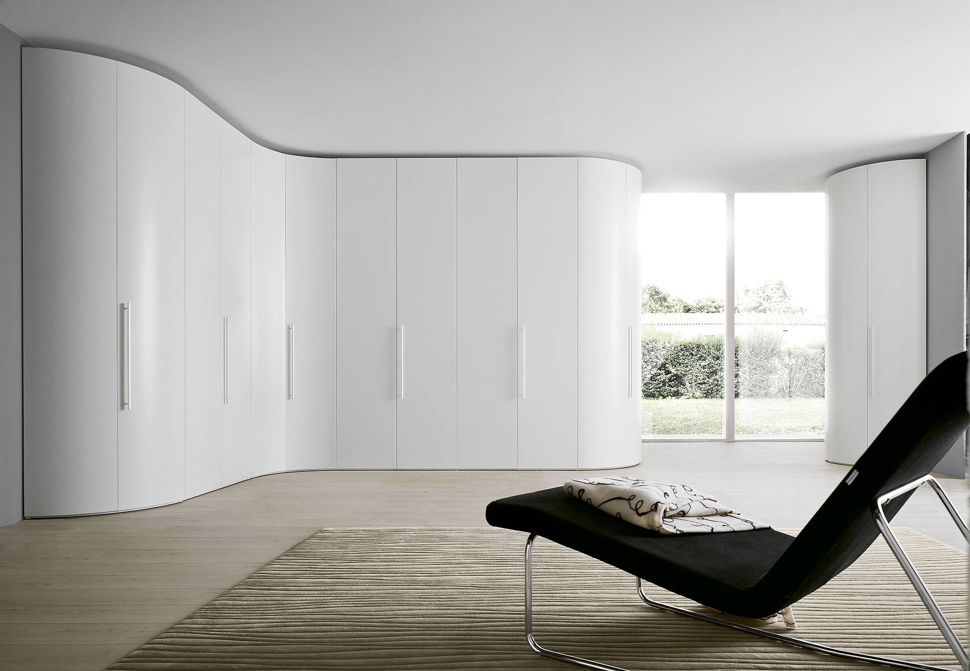Runder Design Eckschrank weiss Matt Runder Design Eckschrank weiss Matt