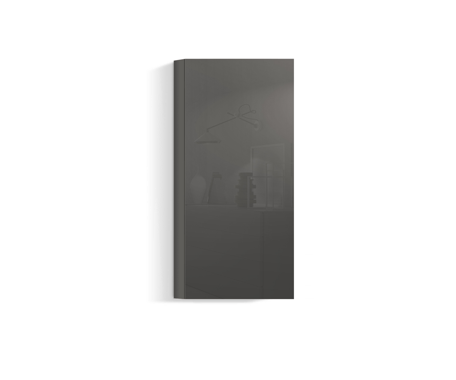 Design Wohnzimmer Hängeschrank Vertikal H128 B60 quarz410 Design Wohnzimmer Hängeschrank Vertikal H128 B60 quarz410