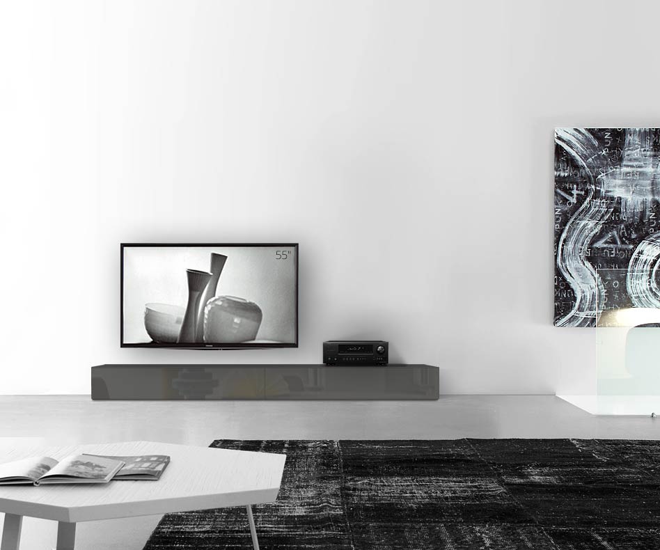 /Design Lowboard sol B240 H27 brillant gris foncé /Design Lowboard sol B240 H27 brillant gris foncé