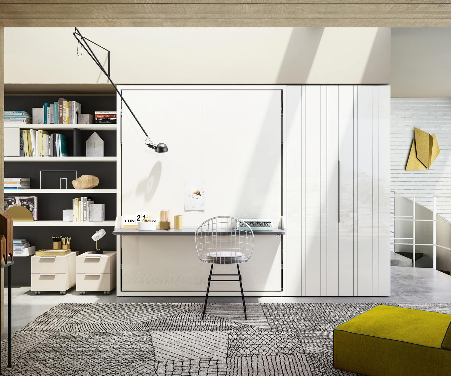 Moderne Clei Penelope 2 Dining Lit armoire design avec table à manger Moderne Clei Penelope 2 Dining Lit armoire design avec table à manger