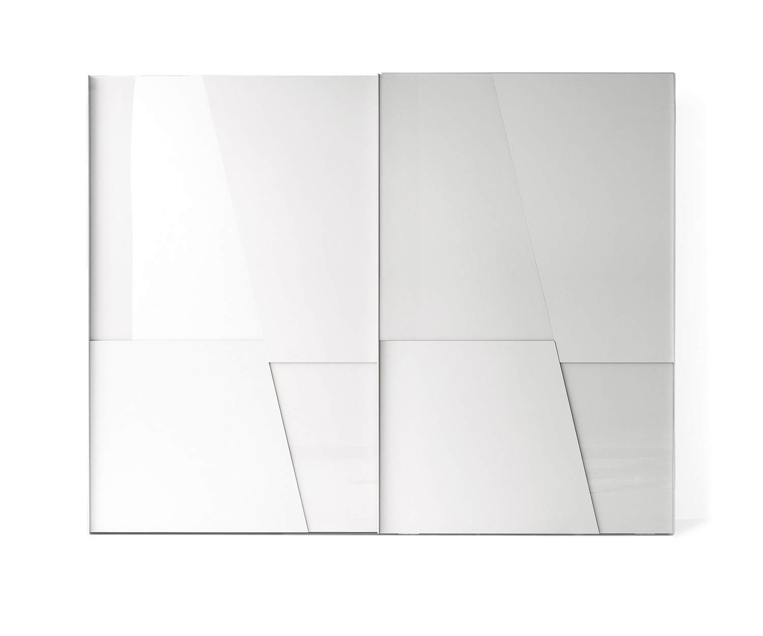 Exclusif Livitalia Armoire design Diagonal en blanc brillant mat