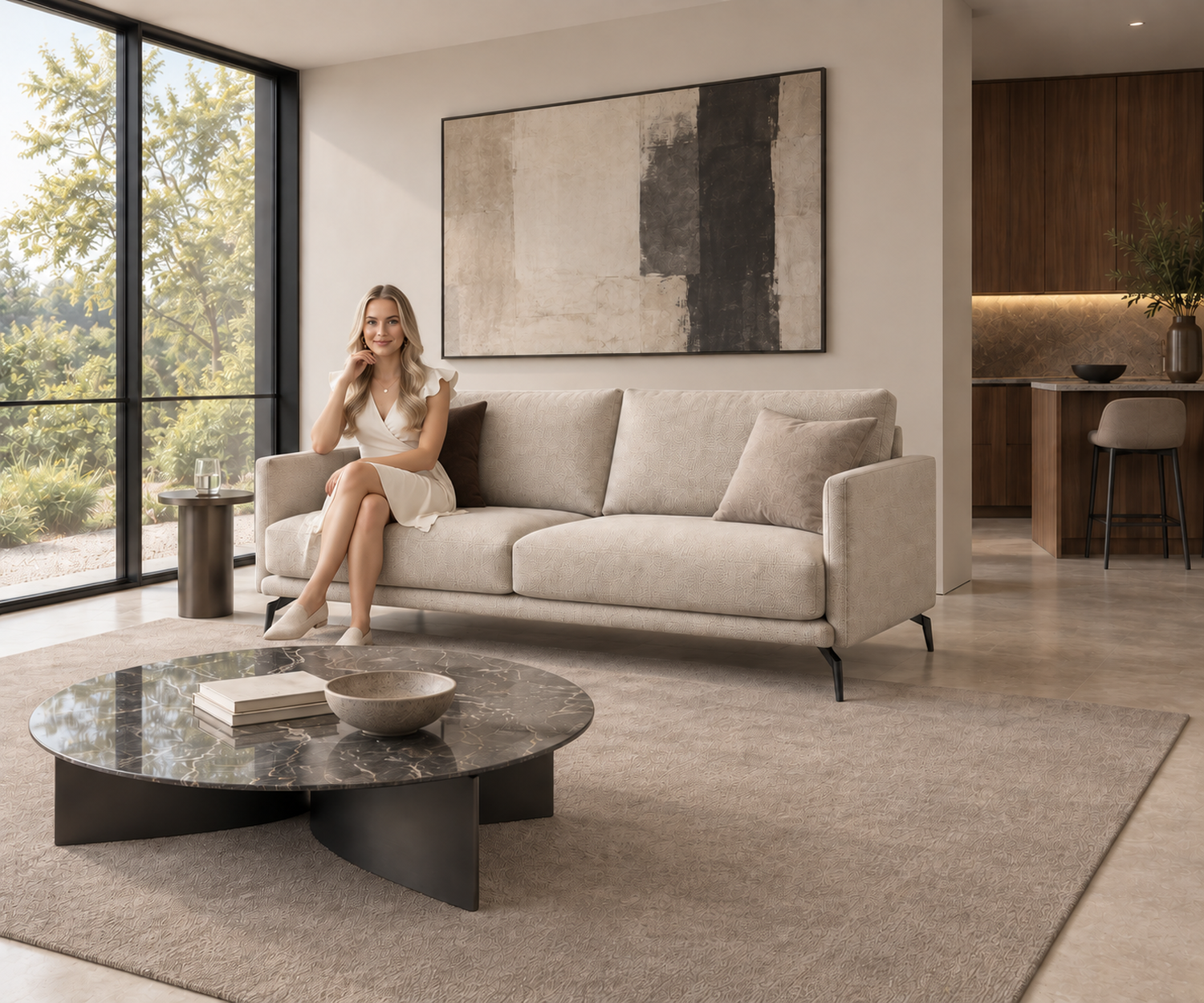 sofa-lisbora-2-sitzer-198-cm-beige-stoff-schwarze-metallfuesse-schraegansicht-mit-mira-celini