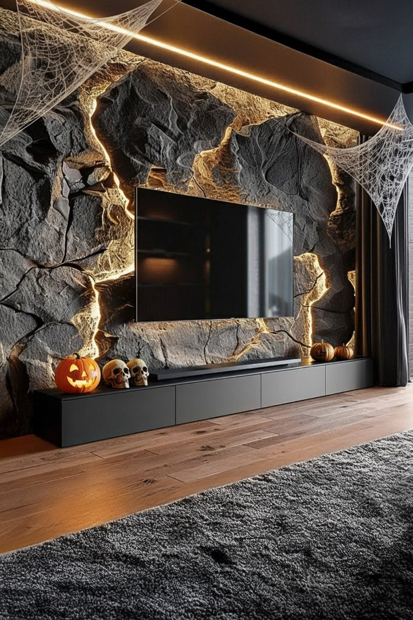 buffet-tv-avec-decoration-halloween