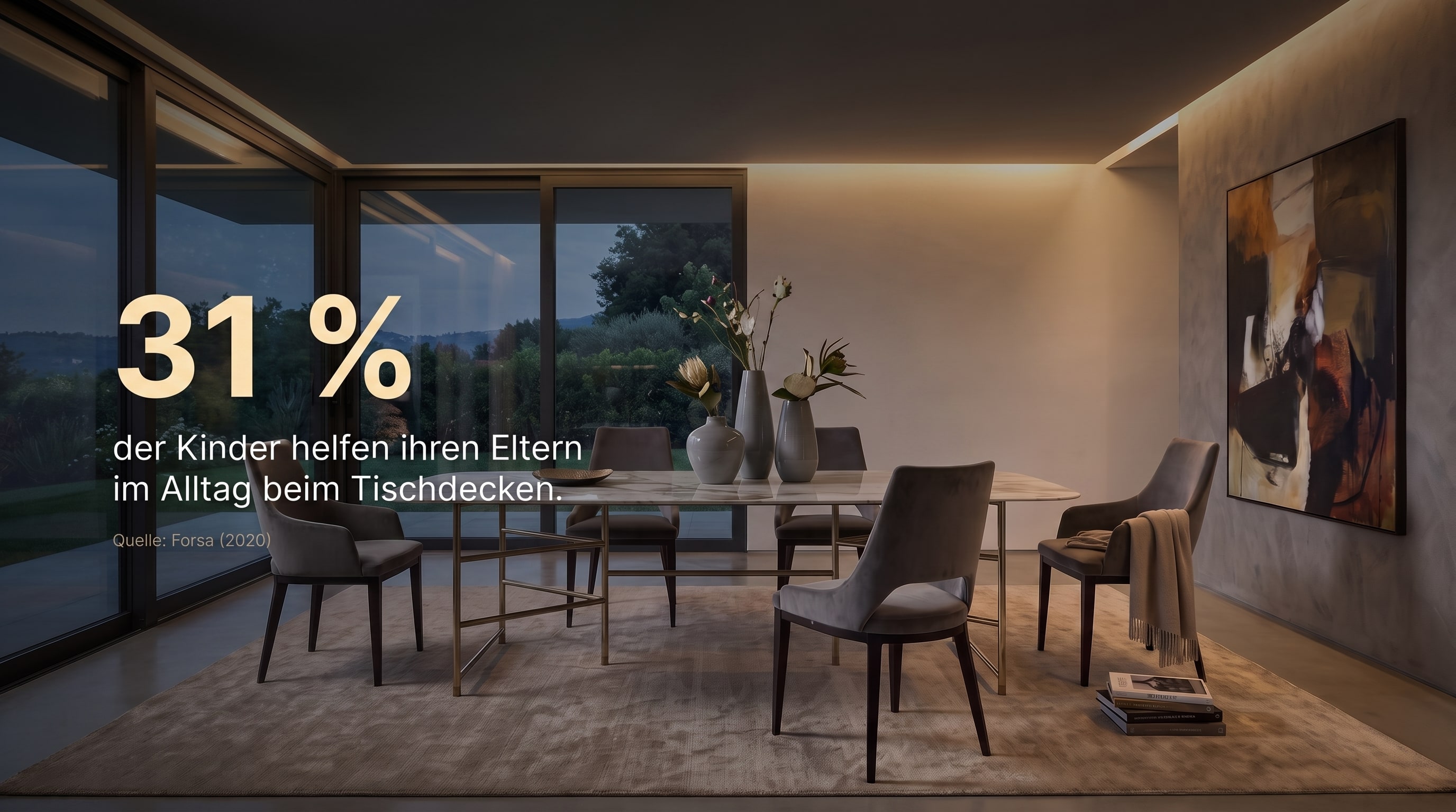31 % &ndash; des enfants aident leurs parents &agrave; mettre la table au quotidien.