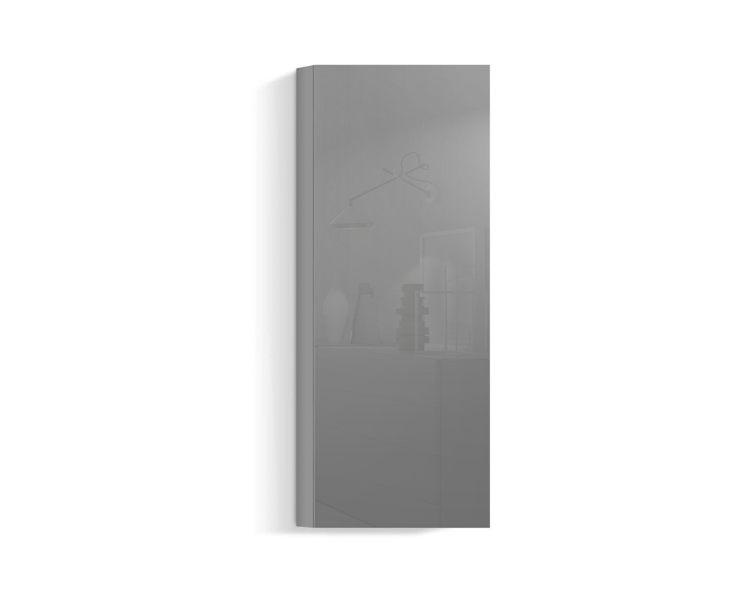 Design Wohnzimmer Hängeschrank Vertikal H160 B60 hellgrau430 Design Wohnzimmer Hängeschrank Vertikal H160 B60 hellgrau430