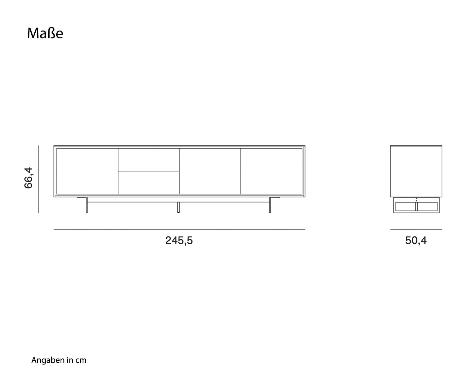 Novamobili Sideboard Schatten 4 Dimensions Esquisses  Novamobili Sideboard Schatten 4 Dimensions Esquisses