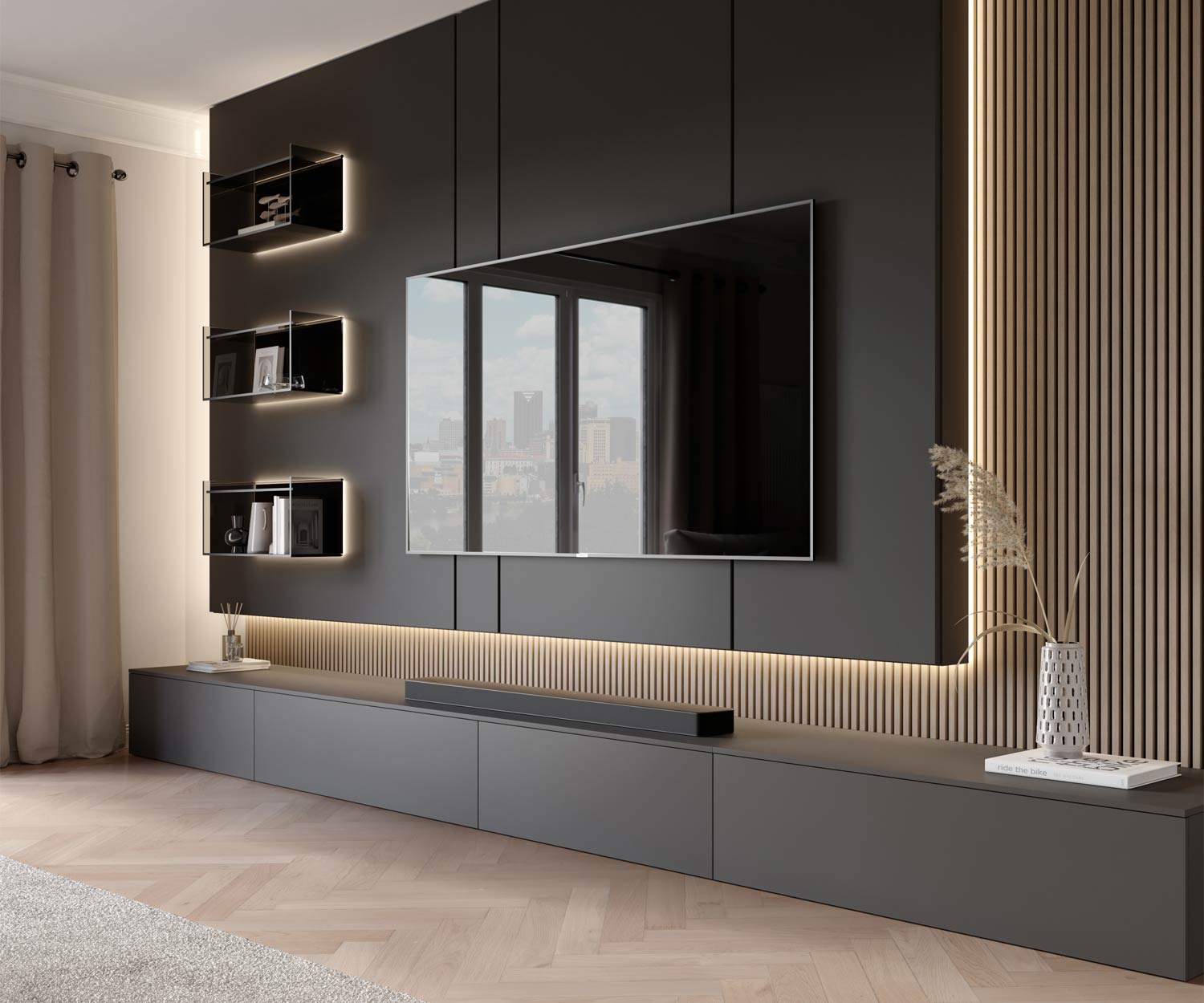 Design TV Wohnwand mit TV Paneel Design TV Wohnwand mit TV Paneel