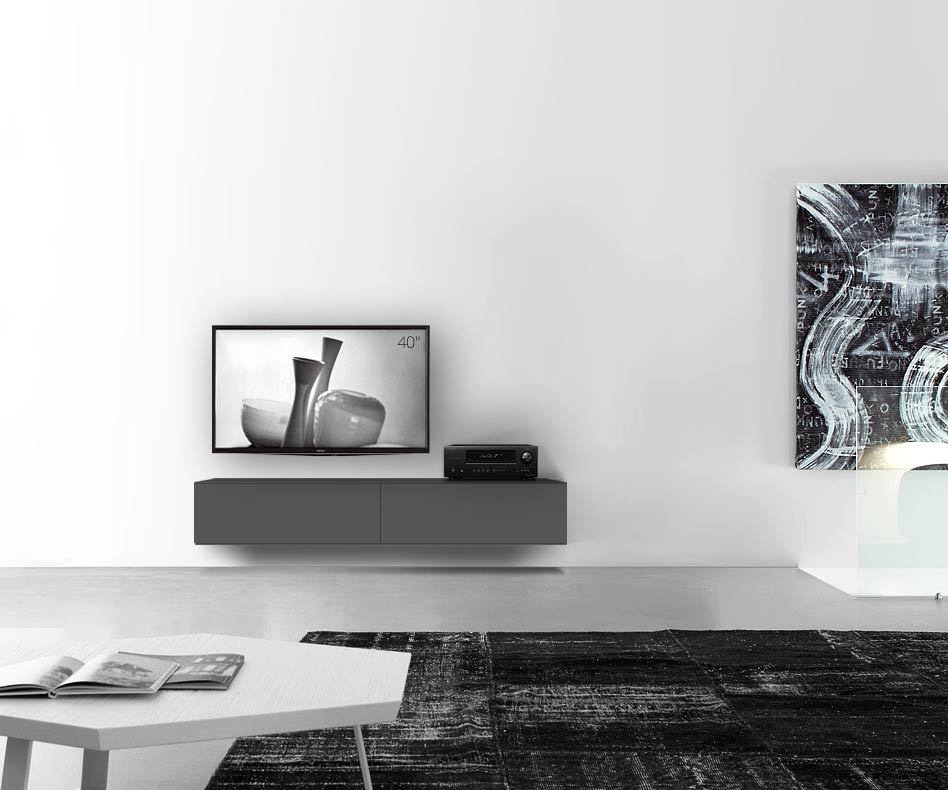 /Design Lowboard Wand B180 H33 5 matt dunkelgrau /Design Lowboard Wand B180 H33 5 matt dunkelgrau