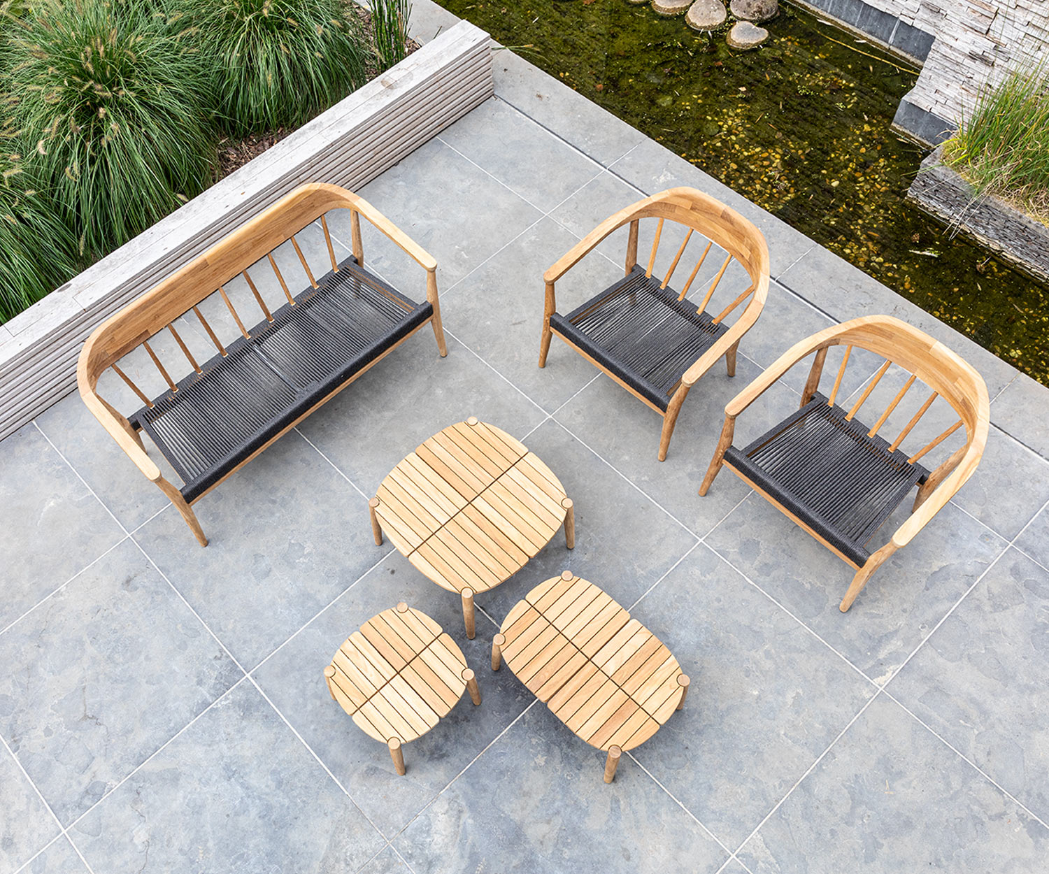 Exclusif Oasiq Copenhagen Fauteuil de jardin design avec table et canapé sur terrasse