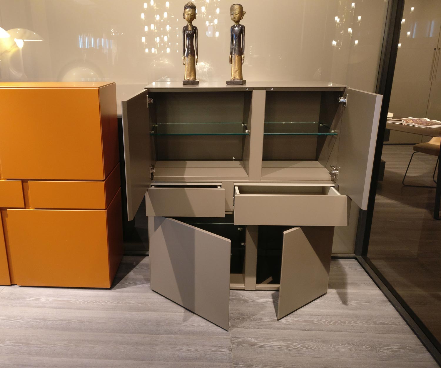 Exklusives Livitalia Abaco Design Highboard Weiß Matt Exklusives Livitalia Abaco Design Highboard Weiß Matt
