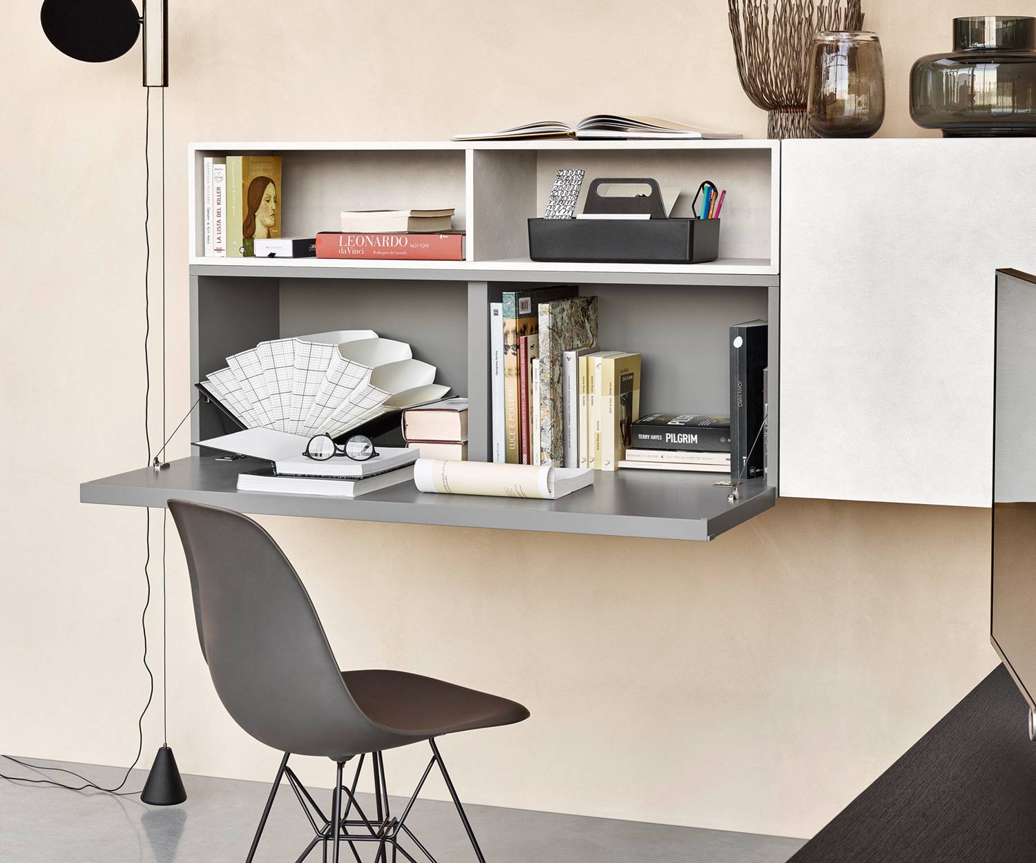 Exklusiver Livitalia Cartesio Design Hängeschrank mit Schreibtisch Exklusiver Livitalia Cartesio Design Hängeschrank mit Schreibtisch