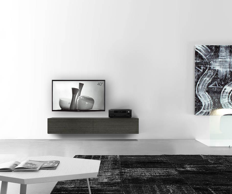 Livitalia Bois Design Lowboard Configurateur mural 180 cm 32 cm 46 cm Chêne gris Livitalia Bois Design Lowboard Configurateur mural 180 cm 32 cm 46 cm Chêne gris