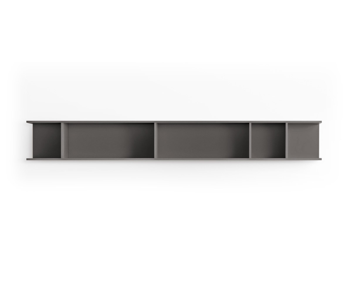 Novamobili Wand Bücherregal Butterfly horizontal matt quarz