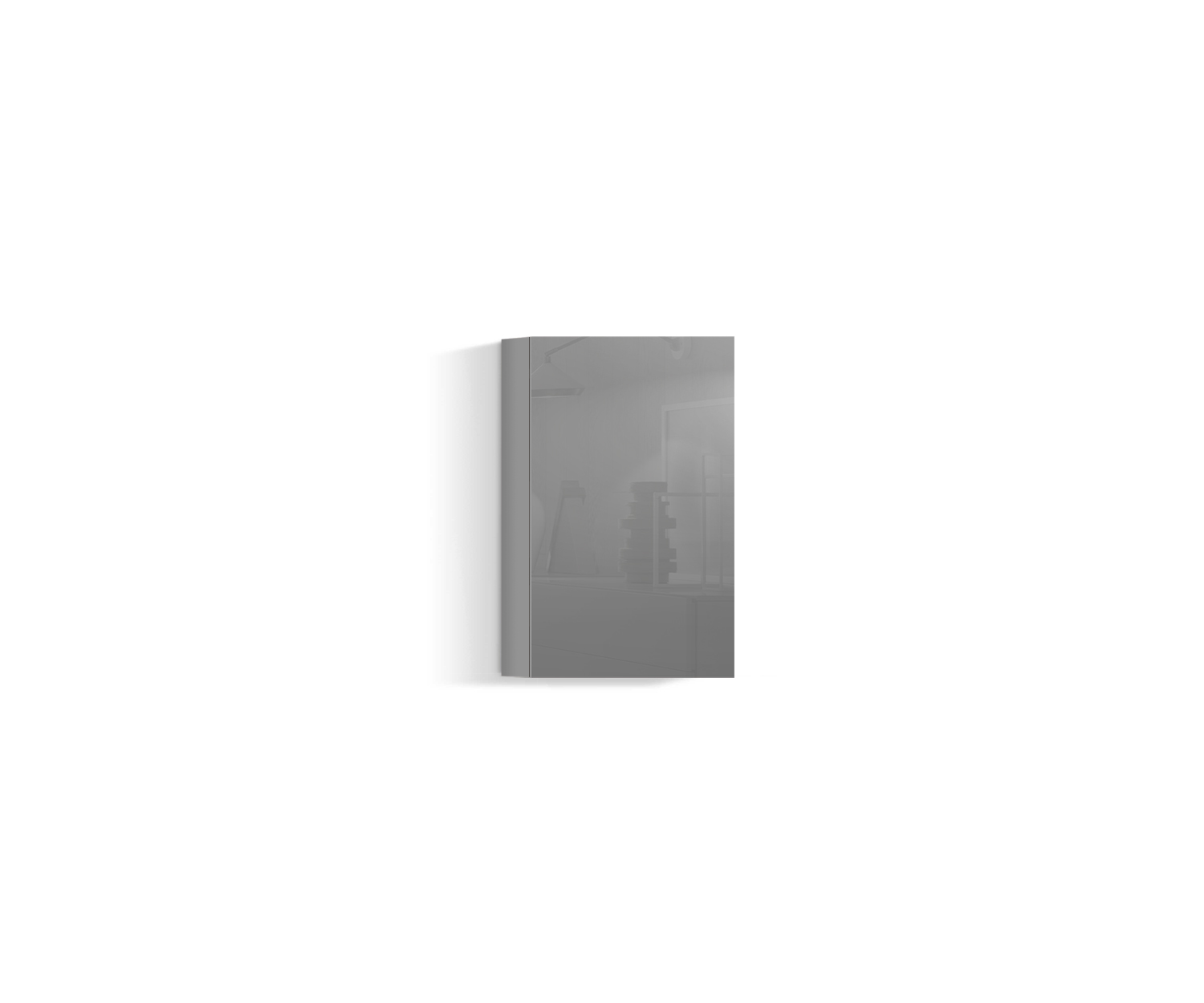 Design Wohnzimmer Hängeschrank Vertikal H64 B45 hellgrau430