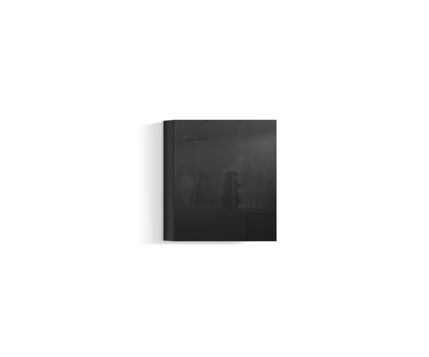 Design Wohnzimmer Hängeschrank Vertikal H64 B60 schwarz418 Design Wohnzimmer Hängeschrank Vertikal H64 B60 schwarz418