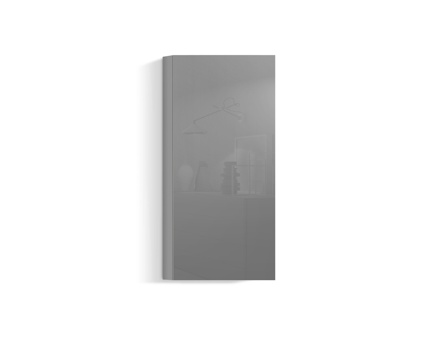 Design Wohnzimmer Hängeschrank Vertikal H128 B60 hellgrau430 Design Wohnzimmer Hängeschrank Vertikal H128 B60 hellgrau430