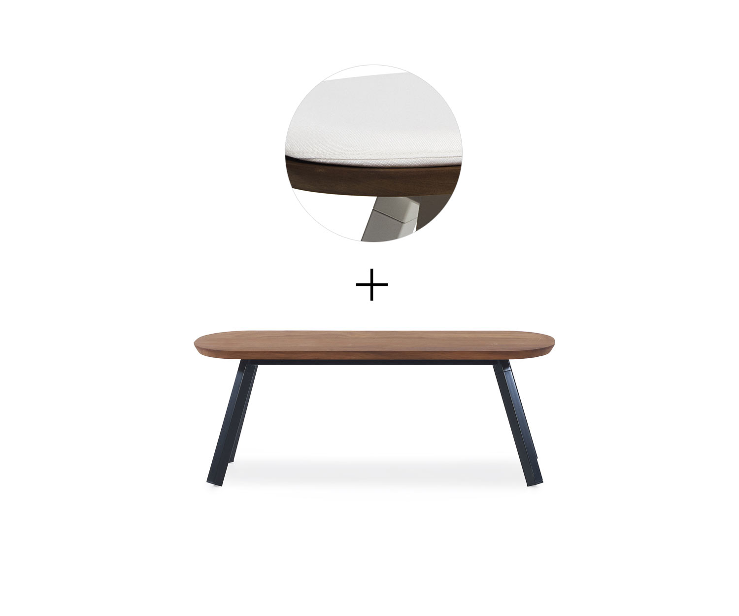 RS Barcelona Banc de Ping Pong Noir L120 cm Blanc Extérieur