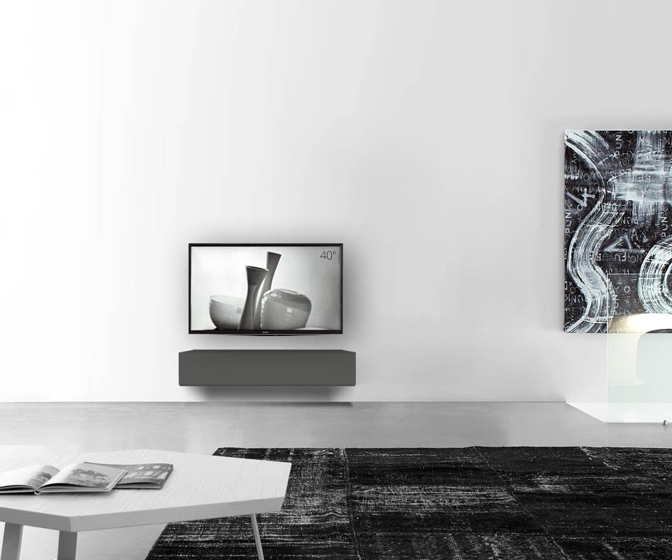 /Design Lowboard mur L120 H25 5 gris foncé mat /Design Lowboard mur L120 H25 5 gris foncé mat