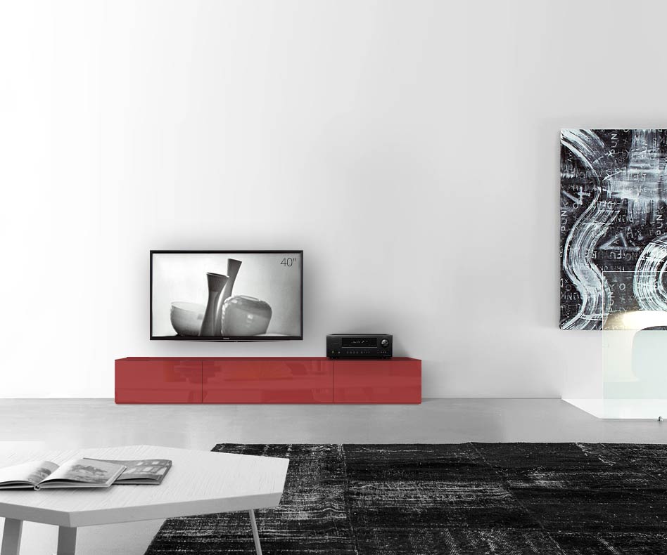 /Design Lowboard sol B210 H35 rouge brillant /Design Lowboard sol B210 H35 rouge brillant