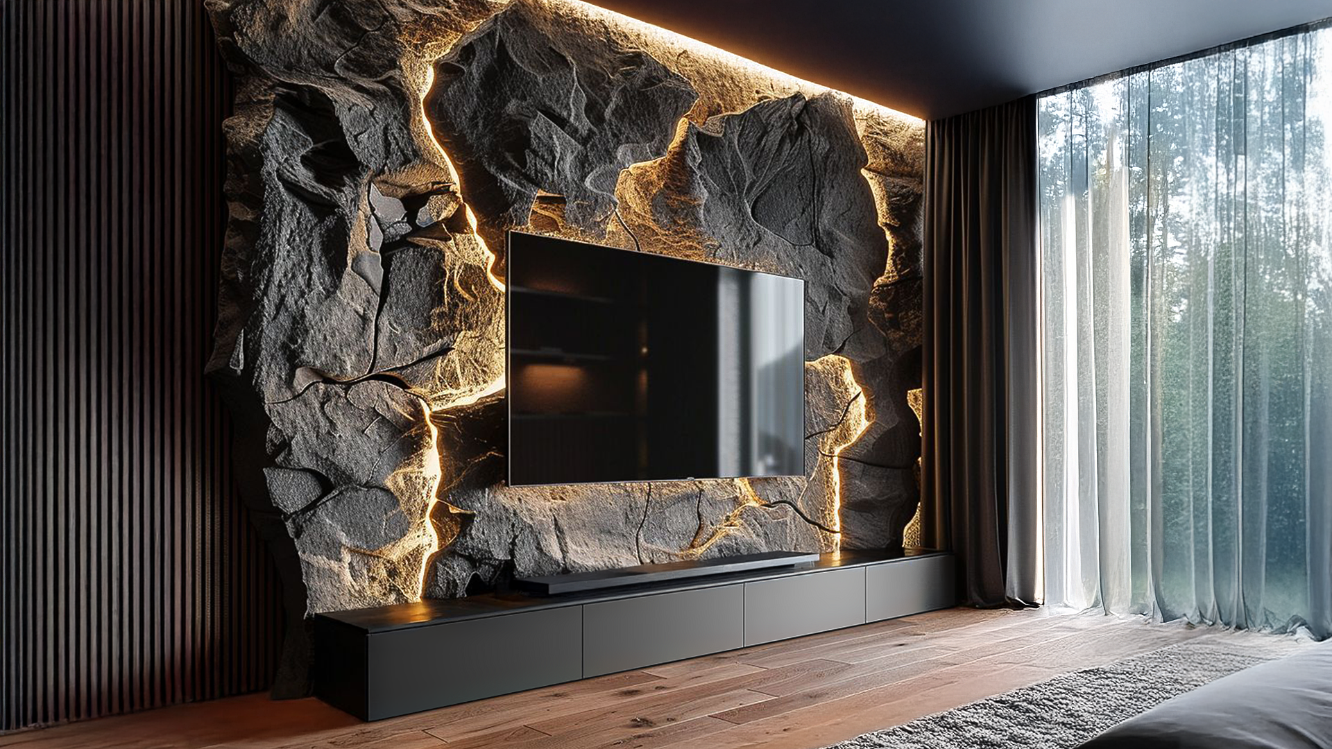 Steinwand im Wohnzimmer selber machen - Anleitung Schritt für Schritt