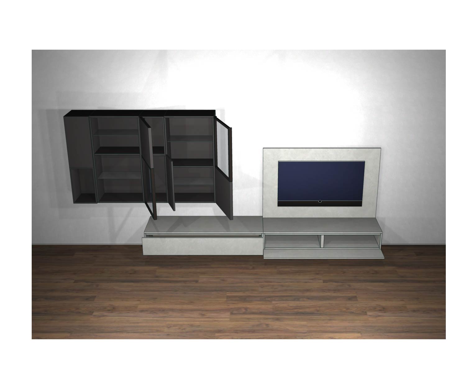 Livitalia Design Wohnwand C39 offene Türen und offene Elemente Livitalia Design Wohnwand C39 offene Türen und offene Elemente