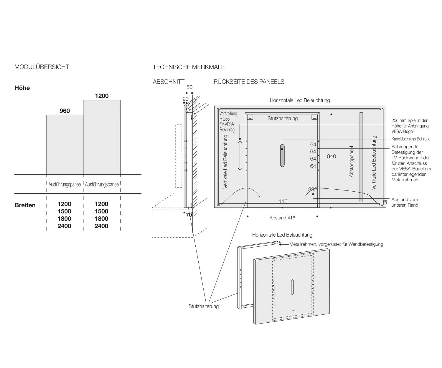TV Panneau mural design 120 150 180 240 cm de large Dimensions Esquisse Tailles TV Panneau mural design 120 150 180 240 cm de large Dimensions Esquisse Tailles