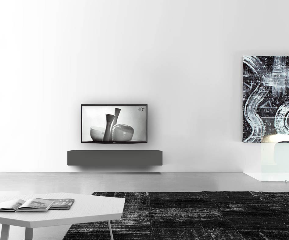 /Design Lowboard mur L150 H25 5 gris foncé mat /Design Lowboard mur L150 H25 5 gris foncé mat