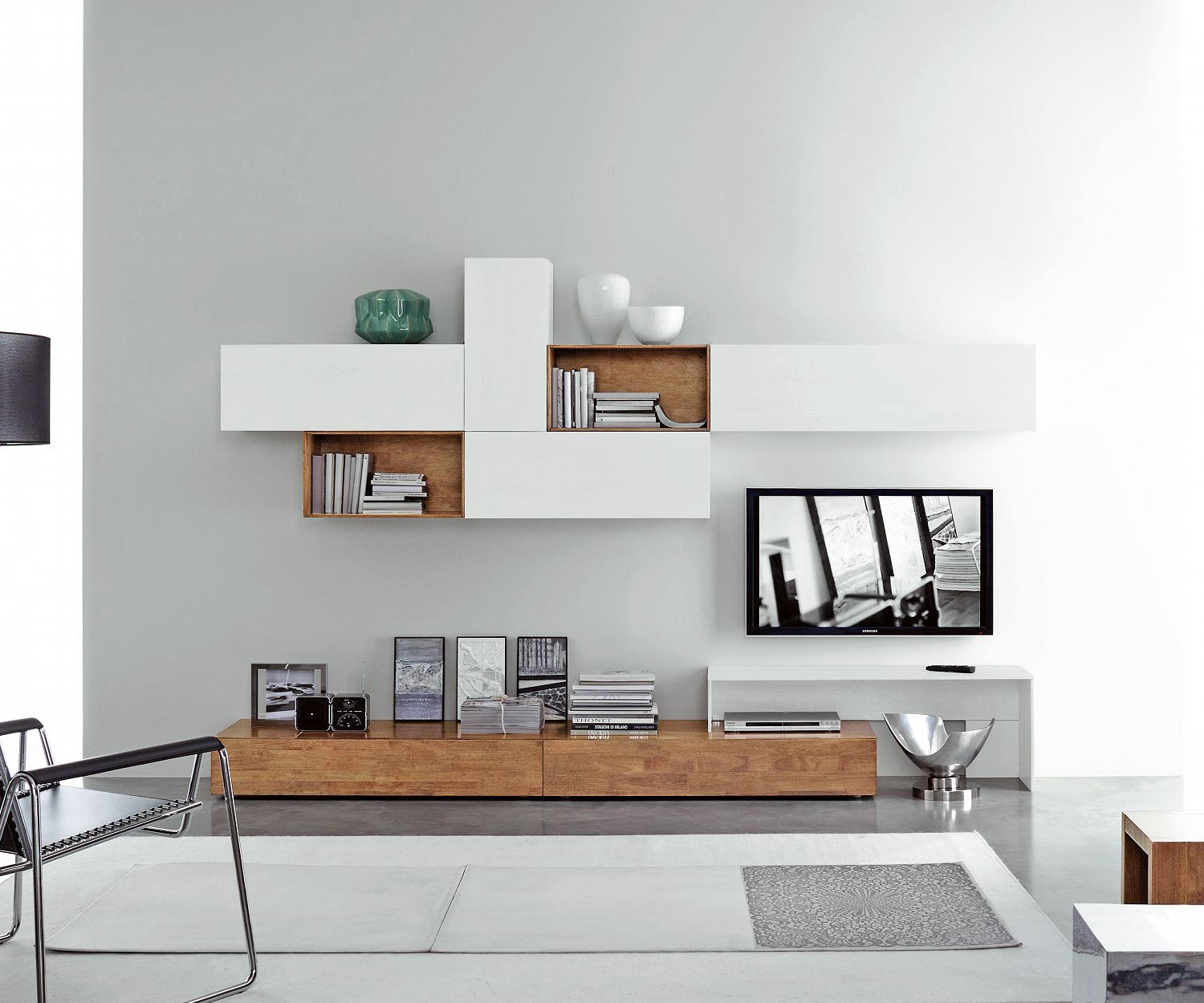 Moderne Livitalia Design Hängeschränke Horizontal 2x B90 & B120 x H 32 Weiß Matt Moderne Livitalia Design Hängeschränke Horizontal 2x B90 & B120 x H 32 Weiß Matt