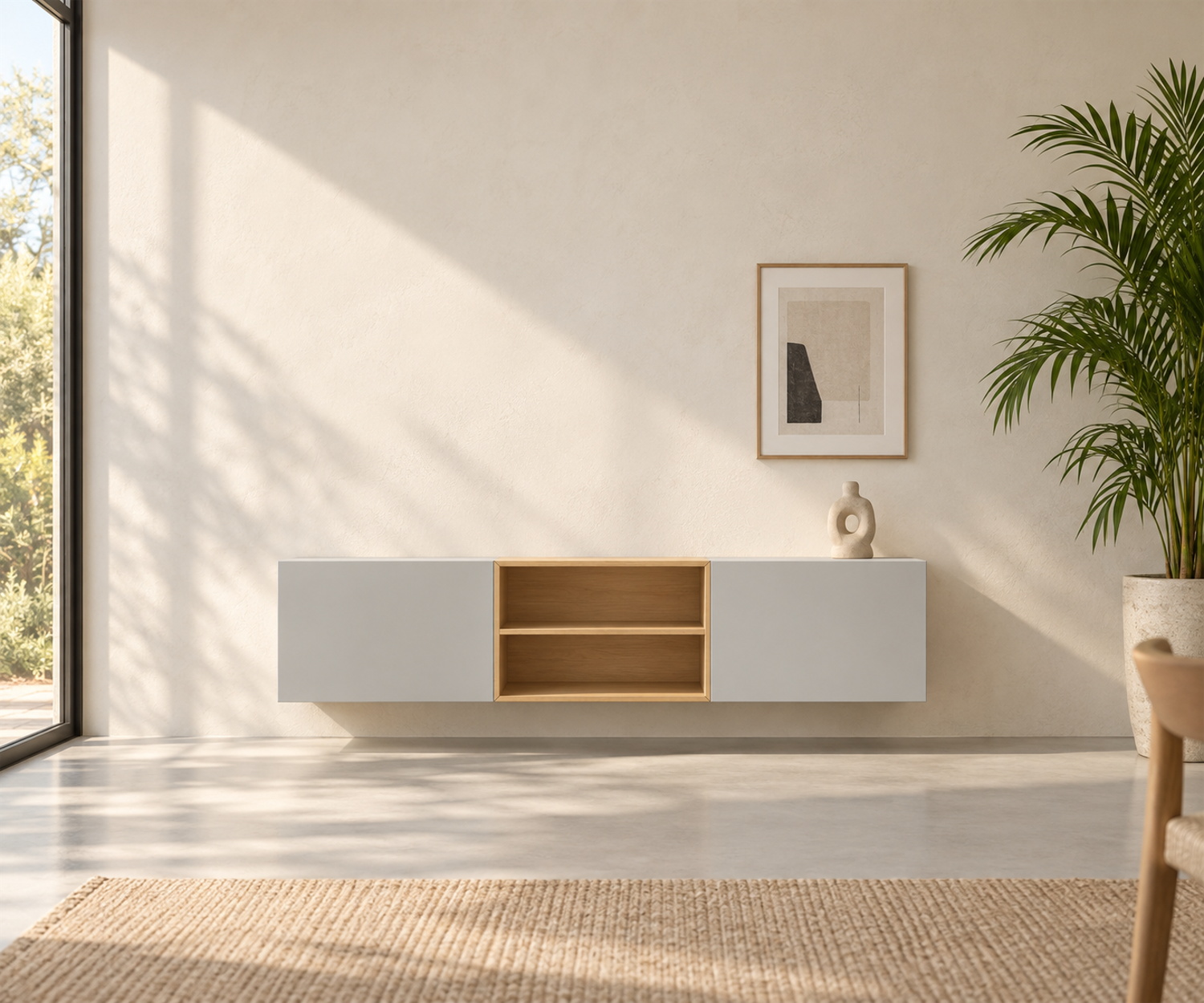 Livitalia Box 18 Wand Sideboard 180 cm – Matt Hellgrau + Eiche Hell Livitalia Box 18 Wand Sideboard 180 cm – Matt Hellgrau + Eiche Hell