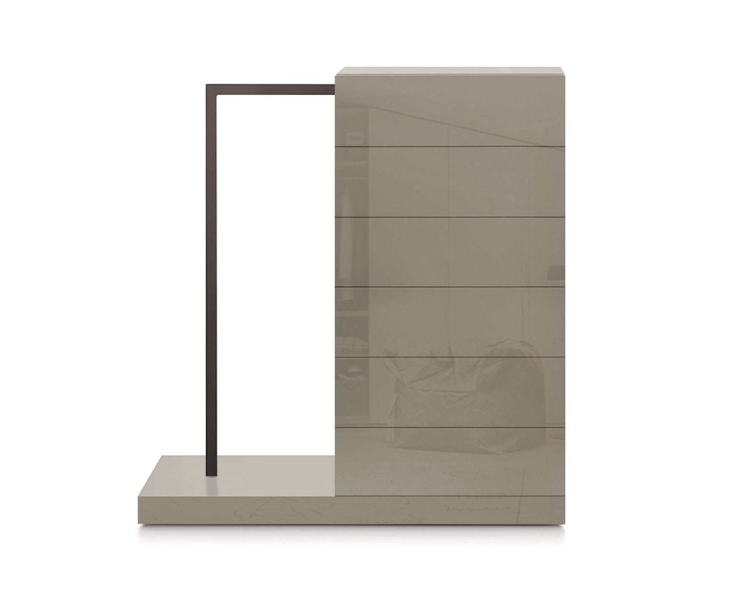 Novamobili Commode haute Easy6 + penderie à gauche L54cm brillant sable433
