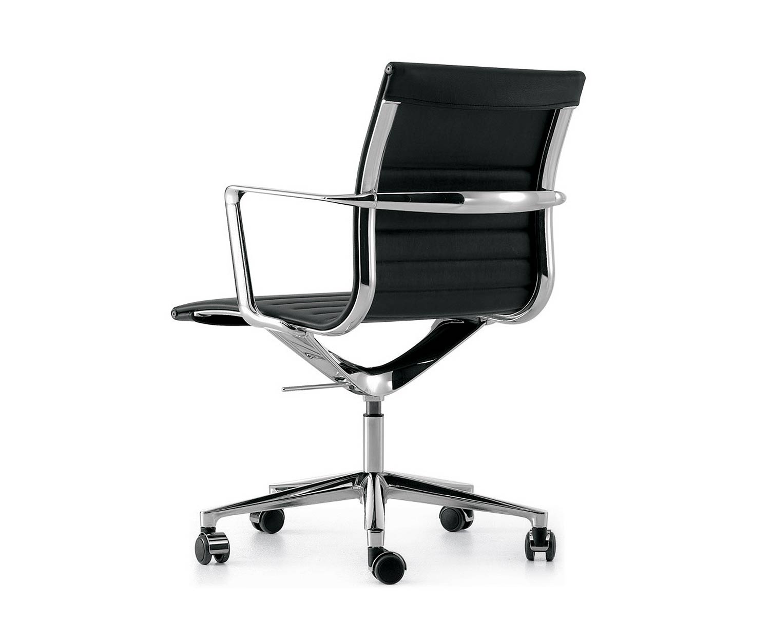 Exklusiver ICF Una Management Design Bürostuhl mit schwarzem Leder Exklusiver ICF Una Management Design Bürostuhl mit schwarzem Leder