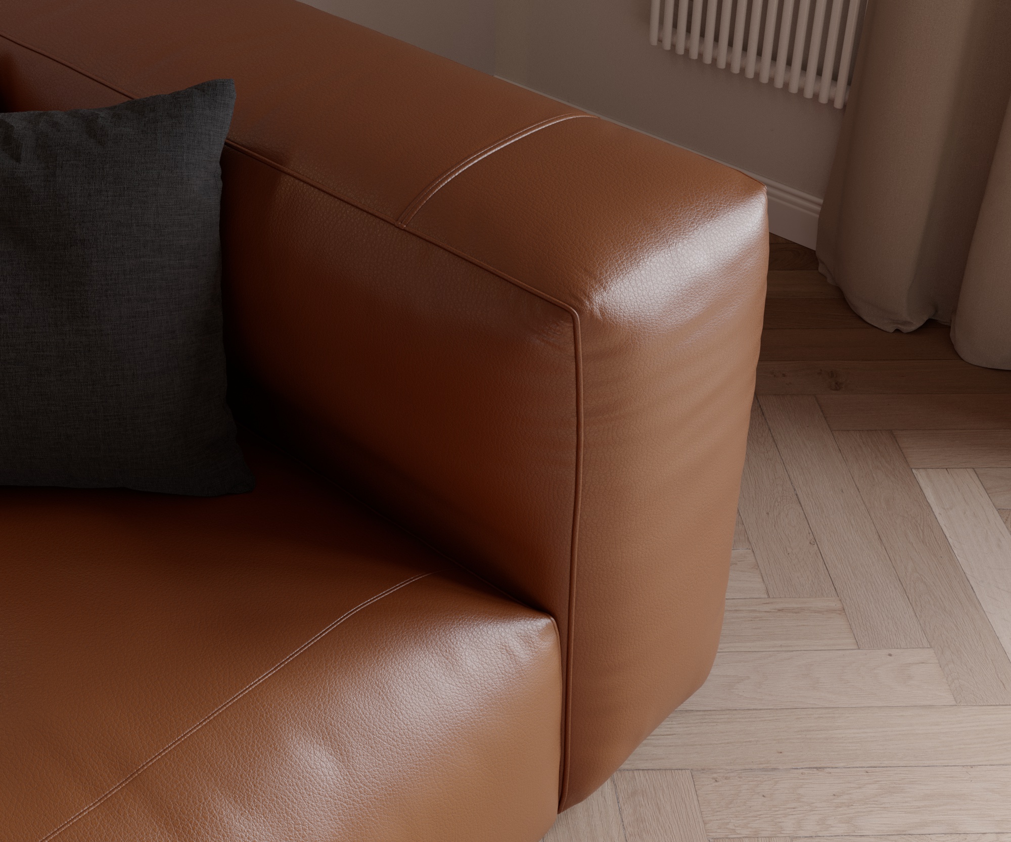 Prostoria Cloud Leder Divina Cognac Chaise Lounge links Prostoria Cloud Leder Divina Cognac Chaise Lounge links