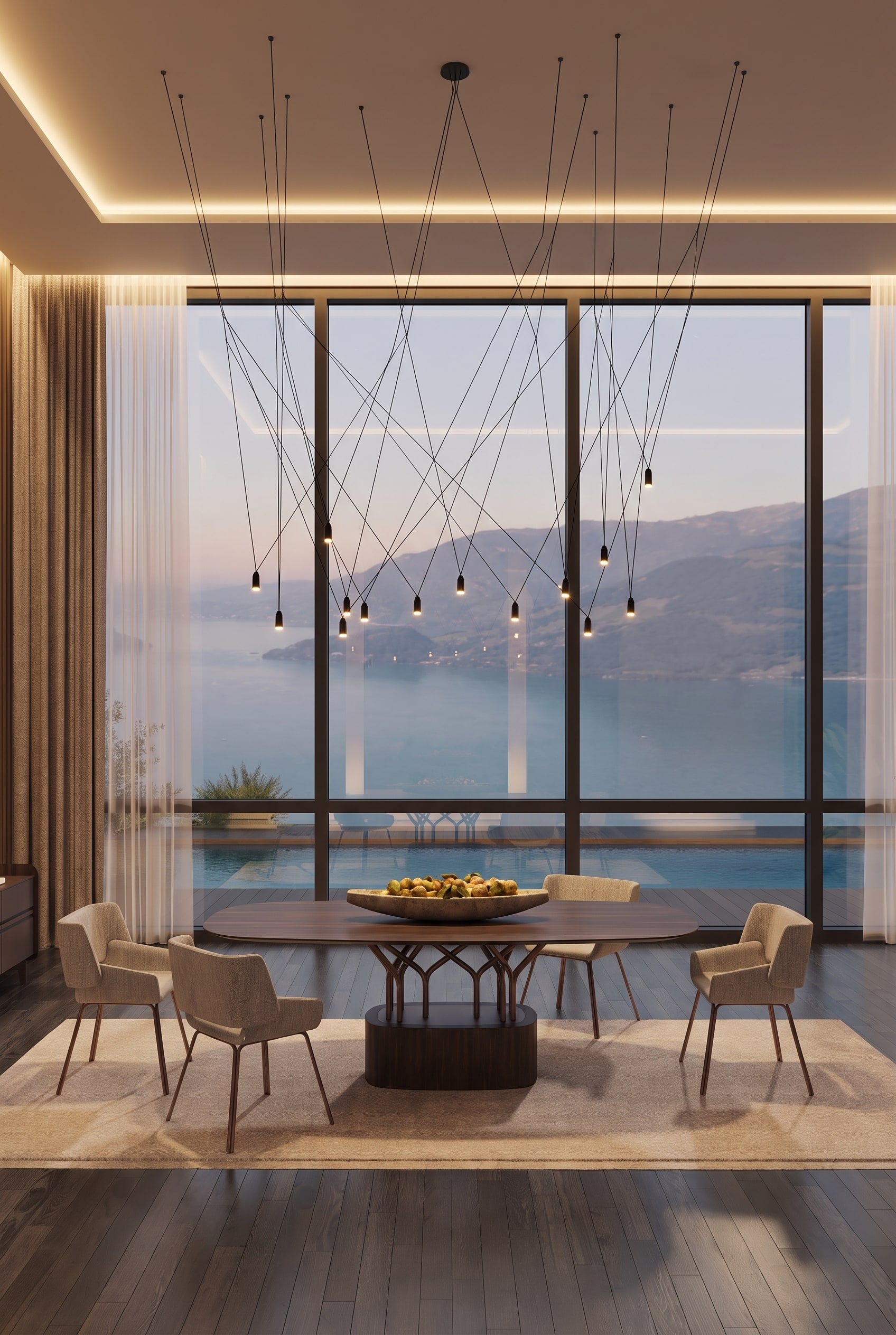 Modernes Esszimmer mit großem Design Esstisch Modernes Esszimmer mit großem Design Esstisch