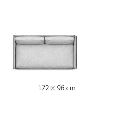 172 × 96 cm · Largeur de couchage 145 cm