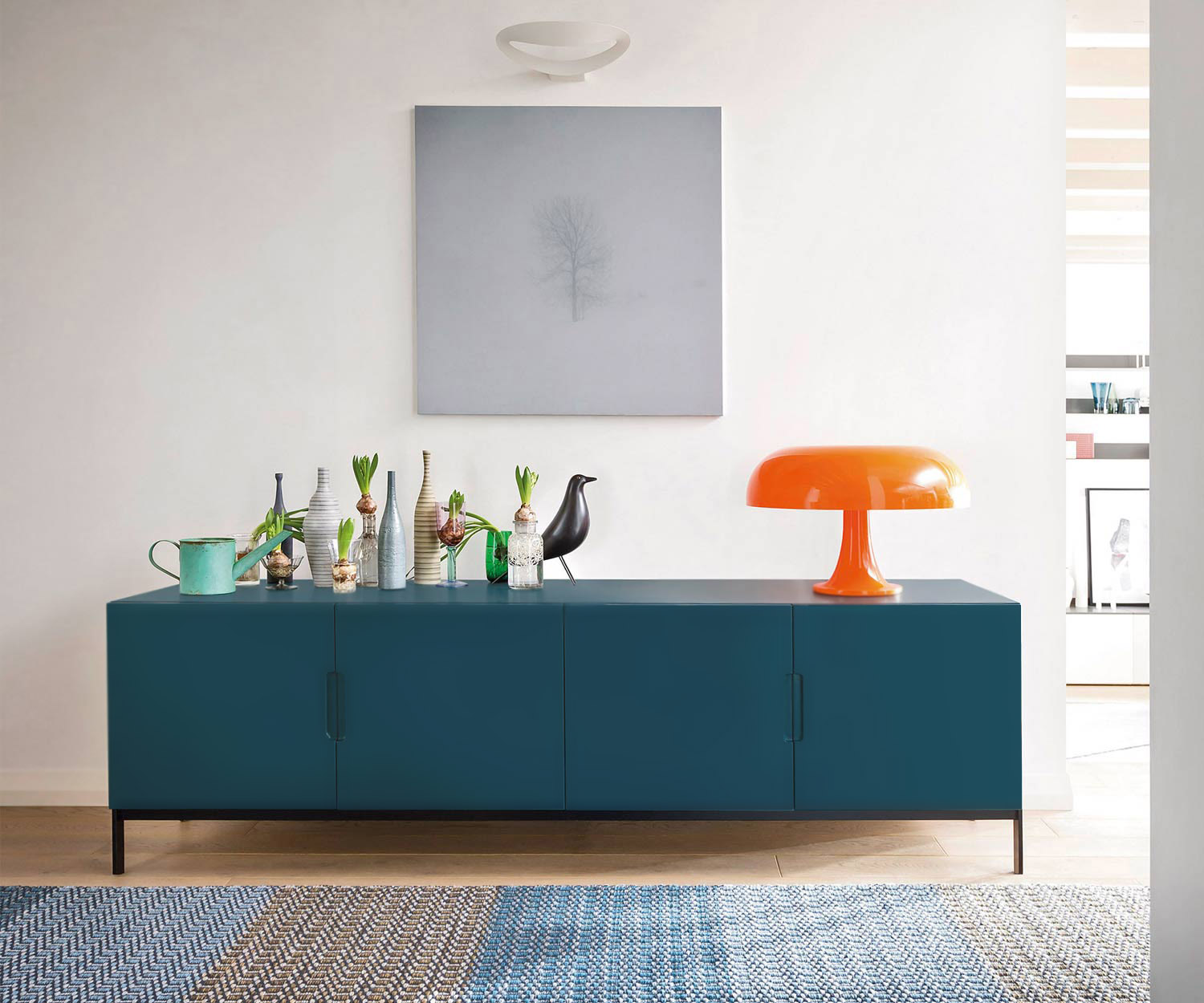Haute qualité Novamobili Design sideboard en bleu avec pieds