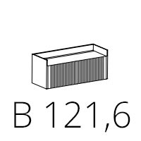 B 121,6 cm