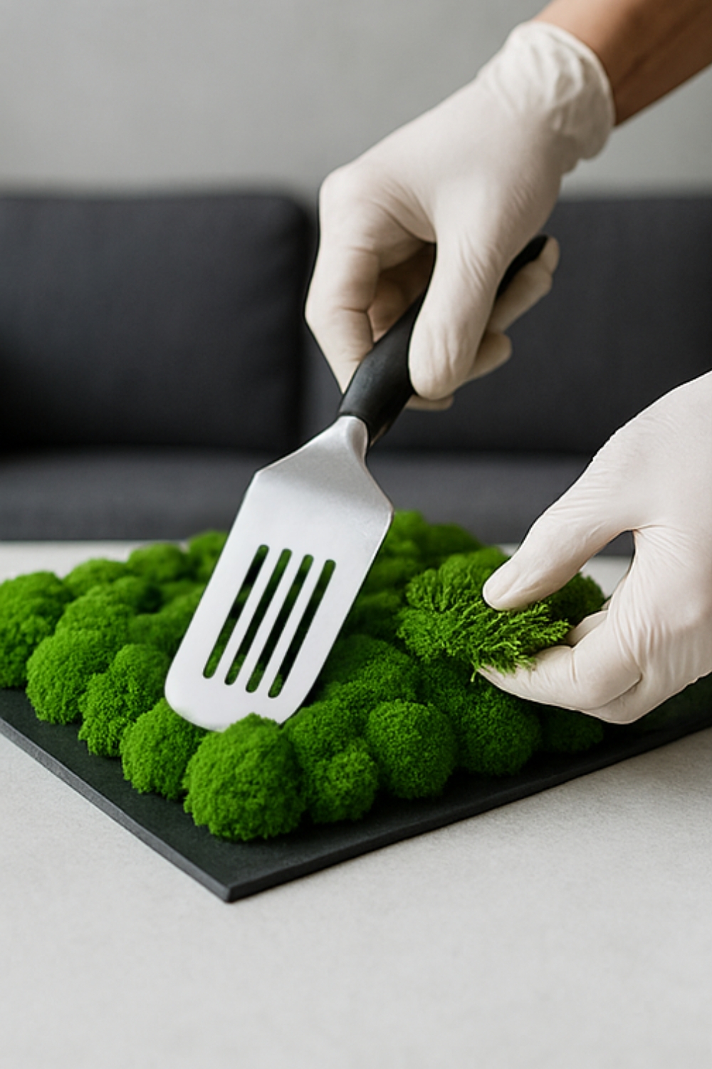 moos-auf-unterlage-kleben-und-festdruecken