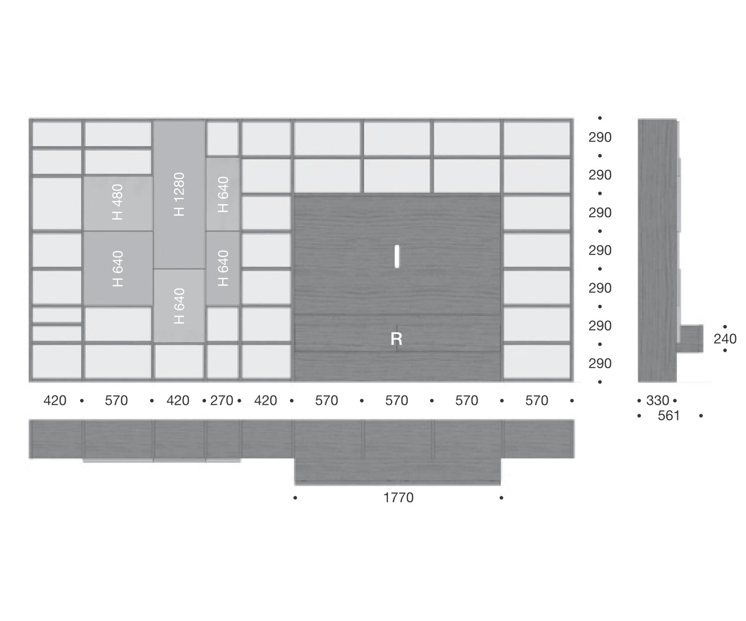 Bibliothèque design C54 Dimensions Esquisse Dimensions Bibliothèque design C54 Dimensions Esquisse Dimensions