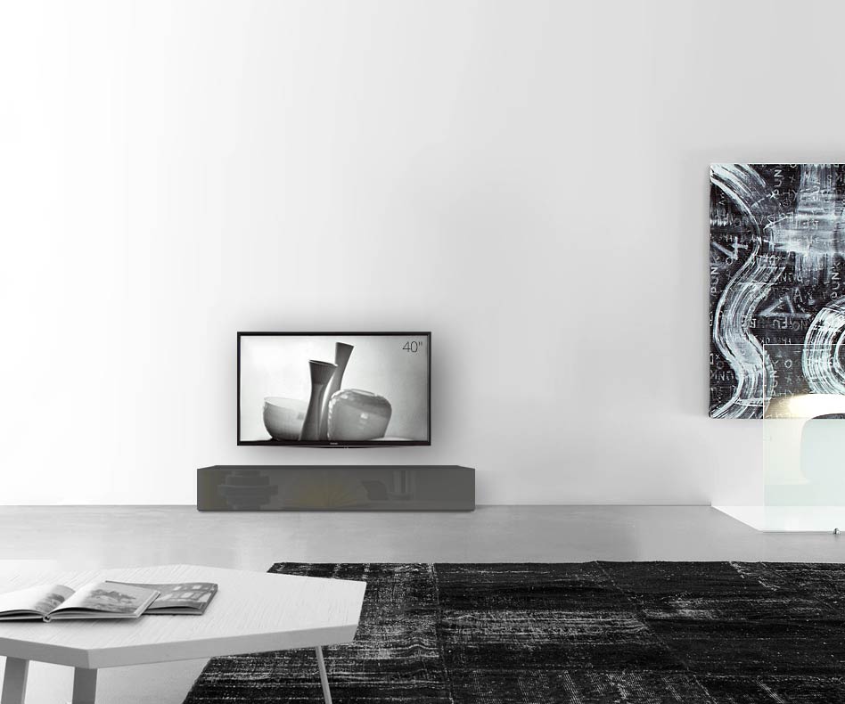 /Design Lowboard Boden B150 H27 glanz dunkelgrau /Design Lowboard Boden B150 H27 glanz dunkelgrau