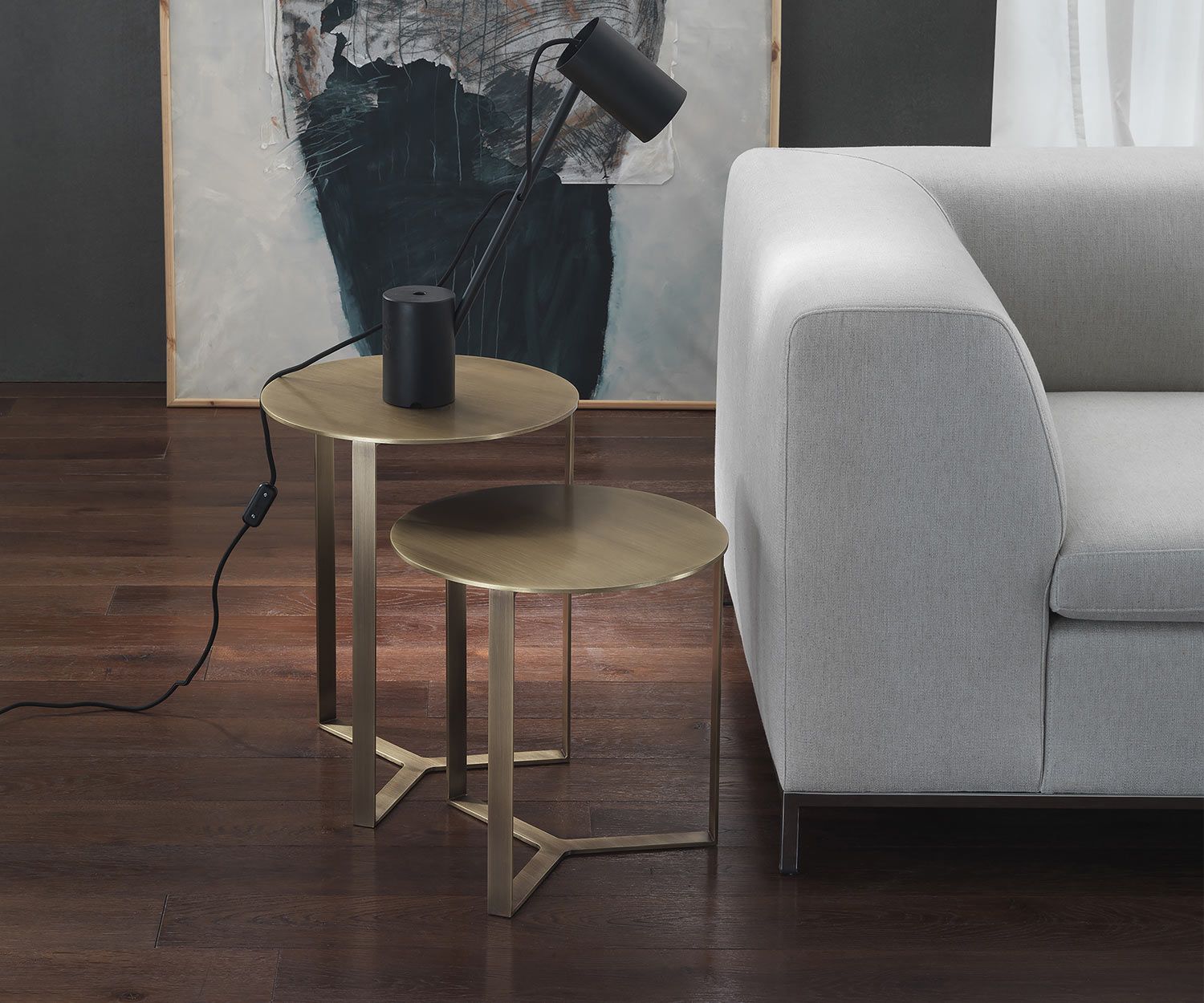 Marelli Table d'appoint Clip laiton brossé