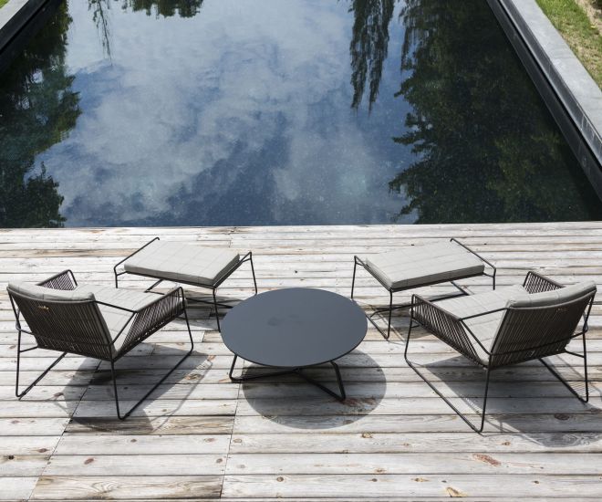 Tabouret design moderne Oasiq Sandur cordon en combinaison avec les chaises Sandur