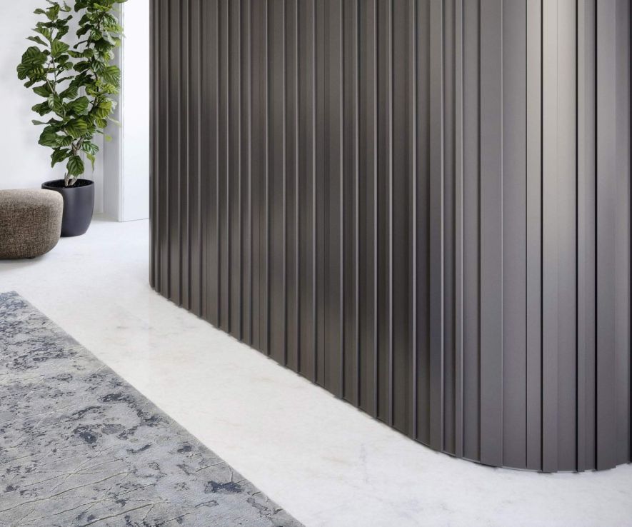 Armoire design Alfa Curvo sans coins Bois foncé Rustique