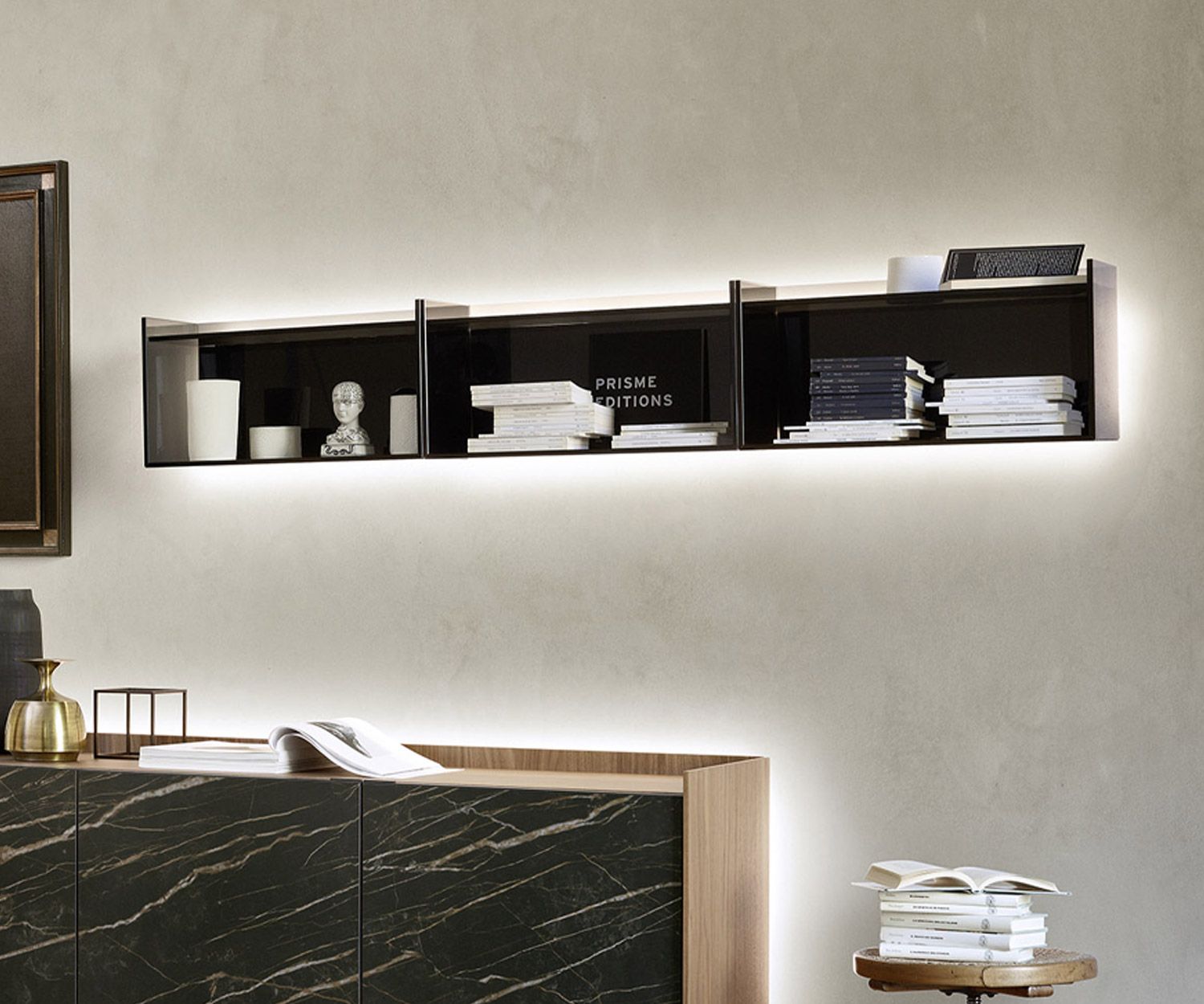 Suspendu Livitalia Étagère murale design en verre 