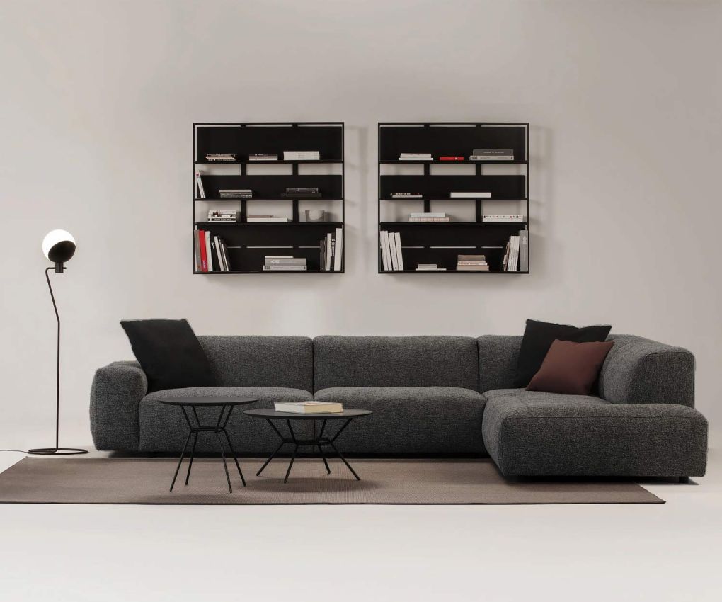 Prostoria Cloud Tissu gris foncé Tundra Chaise Lounge droite
