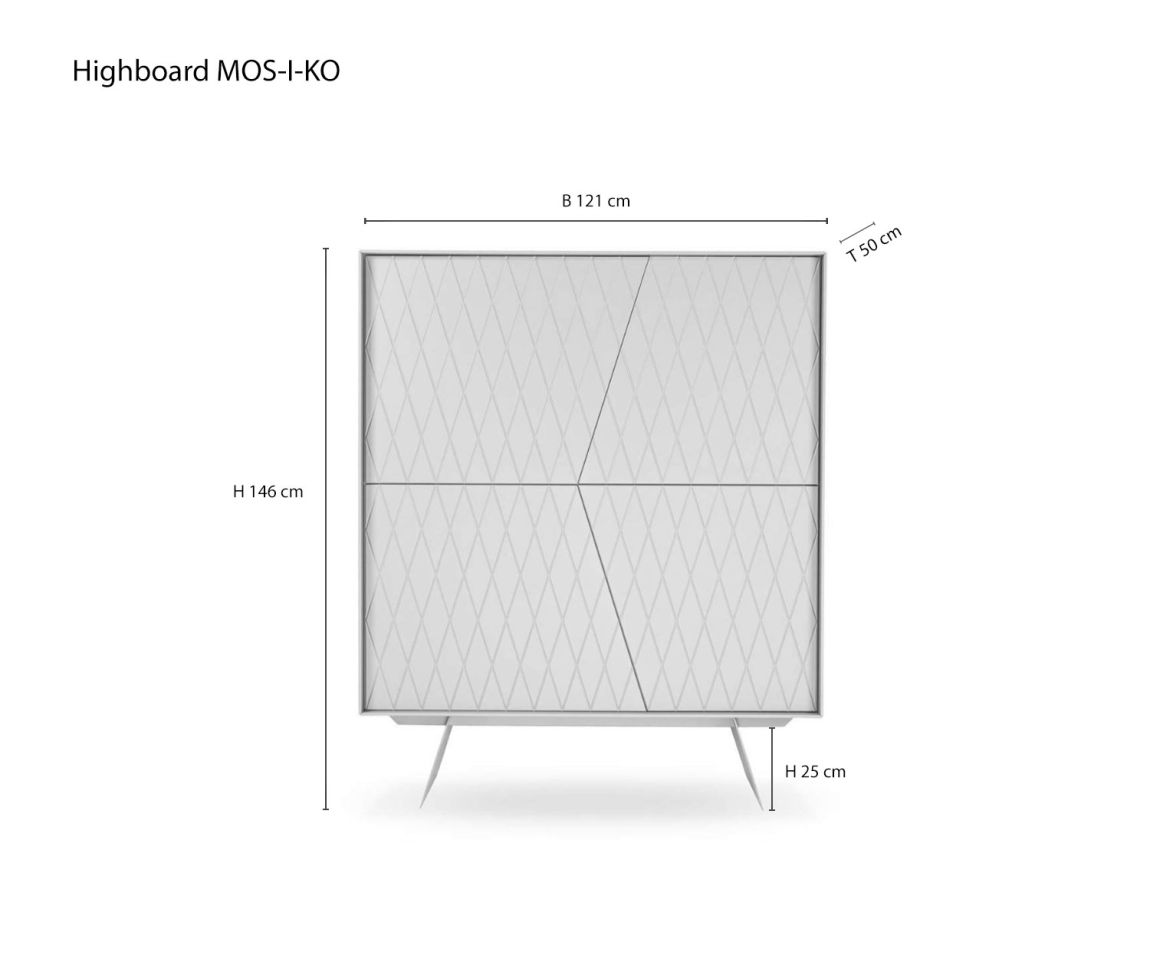 Designer Highboard e klipse 009 de al2 Esquisse Tailles Dimensions Variantes