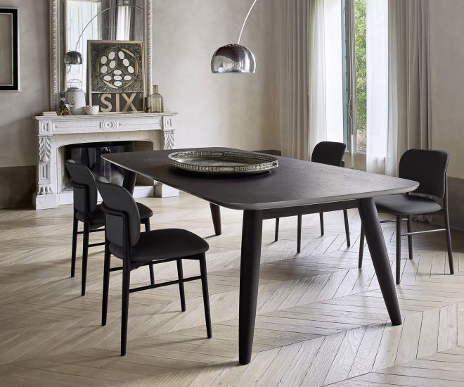 Confortable chaise de salle à manger design Alice de Livitalia Structure en bois massif