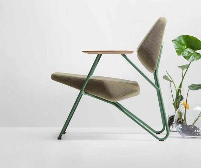 Moderne Prostoria Fauteuil design Polygon en vert