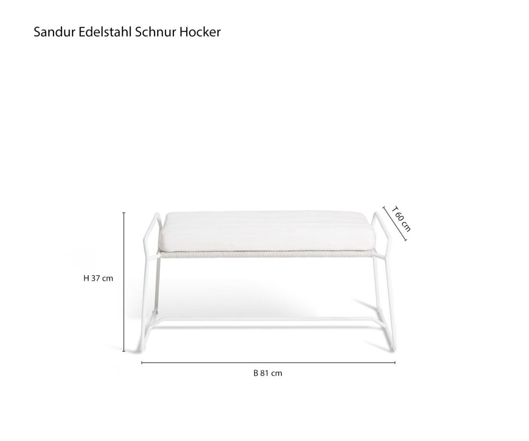 Confortable tabouret de designer Sandur de Oasiq Taille Mesures Dimension Esquisse